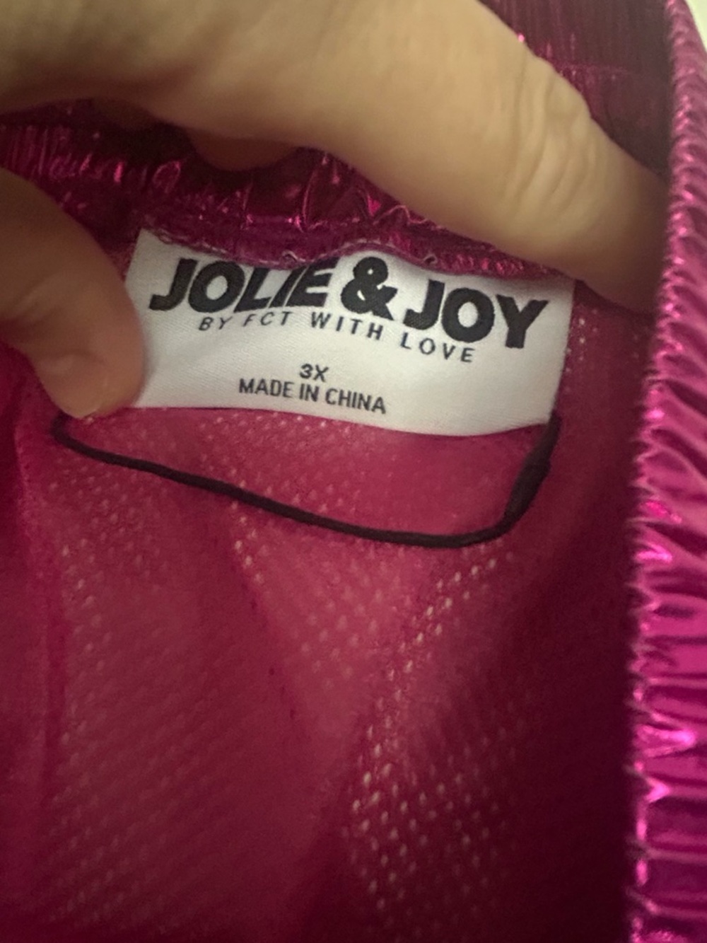 NWOT Jolie and Joy Metallic Pink Mini Skirt Size 3x - Picture 6 of 6